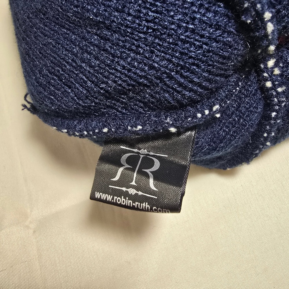 Robin Ruth Colorado Rocky Mountains Beanie‎ Pom Pom Knit Hat Navy Blue - Picture 4 of 7